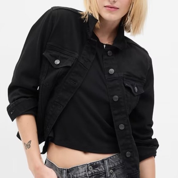 Black Denim Jacket - Picture 1 of 4